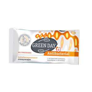 Мыло GREEN DAY 90г Антибактериальное очищающее экстракт ромашки,календулы,чистотела
