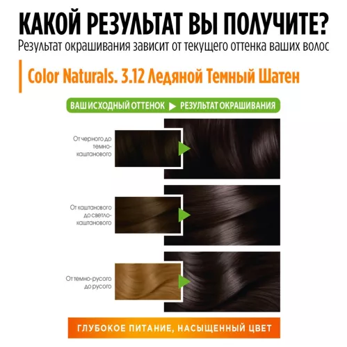 Крем-краска для волос Garnier Color Naturals оттенок 3.12 Ледяной Темный Шатен 110 мл – 5