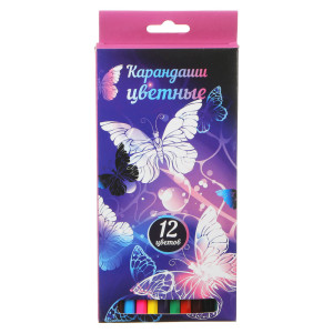 Карандаши цветные Гловинг 12 цветов