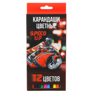 Карандаши цветные Спидап 12 цветов