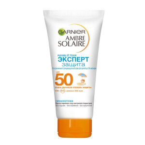 Солнцезащитный крем Garnier Ambre Solaire Эксперт Защита", SPF 50+, гипоаллергенный, водостойкий 50 мл
