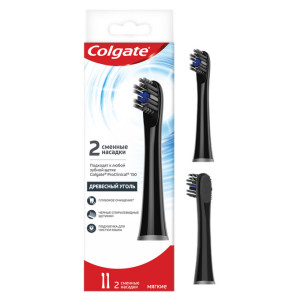 Насадка для электрической зубной щетки Colgate Pro Clinical 150 Древесный Уголь 2 шт - 1