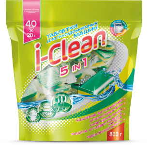 Таблетки для посудомоечных машин I-Clean 5 in 1 40 шт