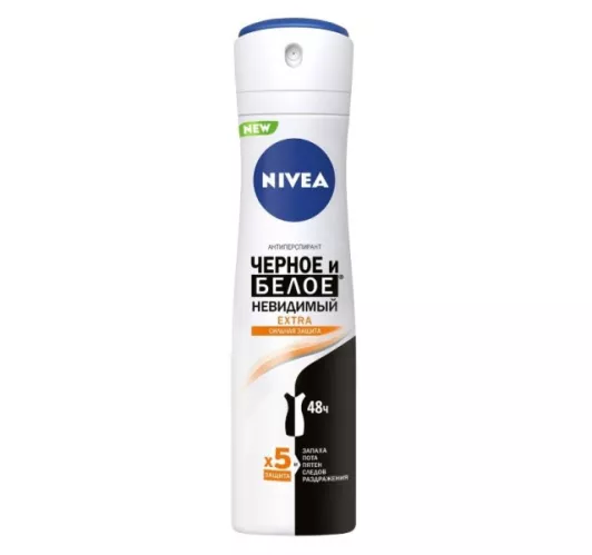 Дезодорант-антиперспирант спрей Nivea Extra Невидимый для черного и белого 150 мл – 1