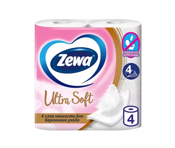 Туалетная бумага Zewa Exclusive Ultra Soft 4-х слойная 4 рулона – 1