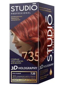 Краска для волос Studio Professional 3D Holography тон 7.35 Ярко-рыжий 115 мл
