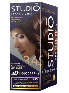 Краска для волос Studio Professional 3D Holography тон 3.45 Темно-каштан 115 мл