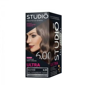 Краска для волос Studio Professional Ultra тон 6.00 Натуральный тёмно-русый 115 мл