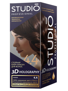 Краска для волос Studio Professional 3D Holography тон 4.4 Мокко 115 мл