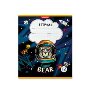 Тетрадь Erich Krause Space Bear клетка 12 л