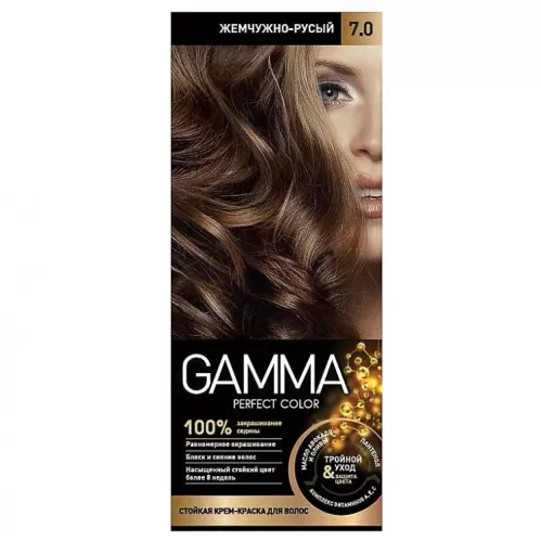 Краска для волос Gamma Perfect Color тон 7.0 Жемчужно-русый 100 мл – 1