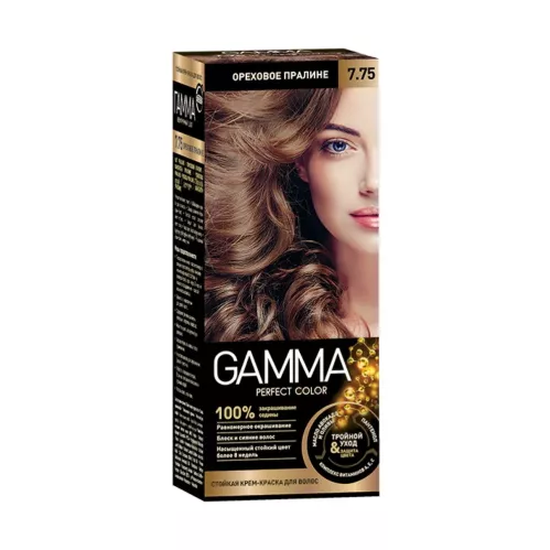 Краска для волос Gamma Perfect Color тон 7.75 Ореховое пралине 100 мл – 1