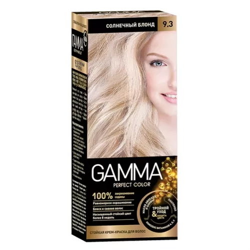 Краска для волос Gamma Perfect Color тон 9.3 Cолнечный блонд 100 мл – 1