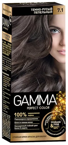 Краска для волос Gamma Perfect Color тон 7.1 Темно-русый пепельный 100 мл – 1